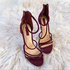 Maroon strappy heels